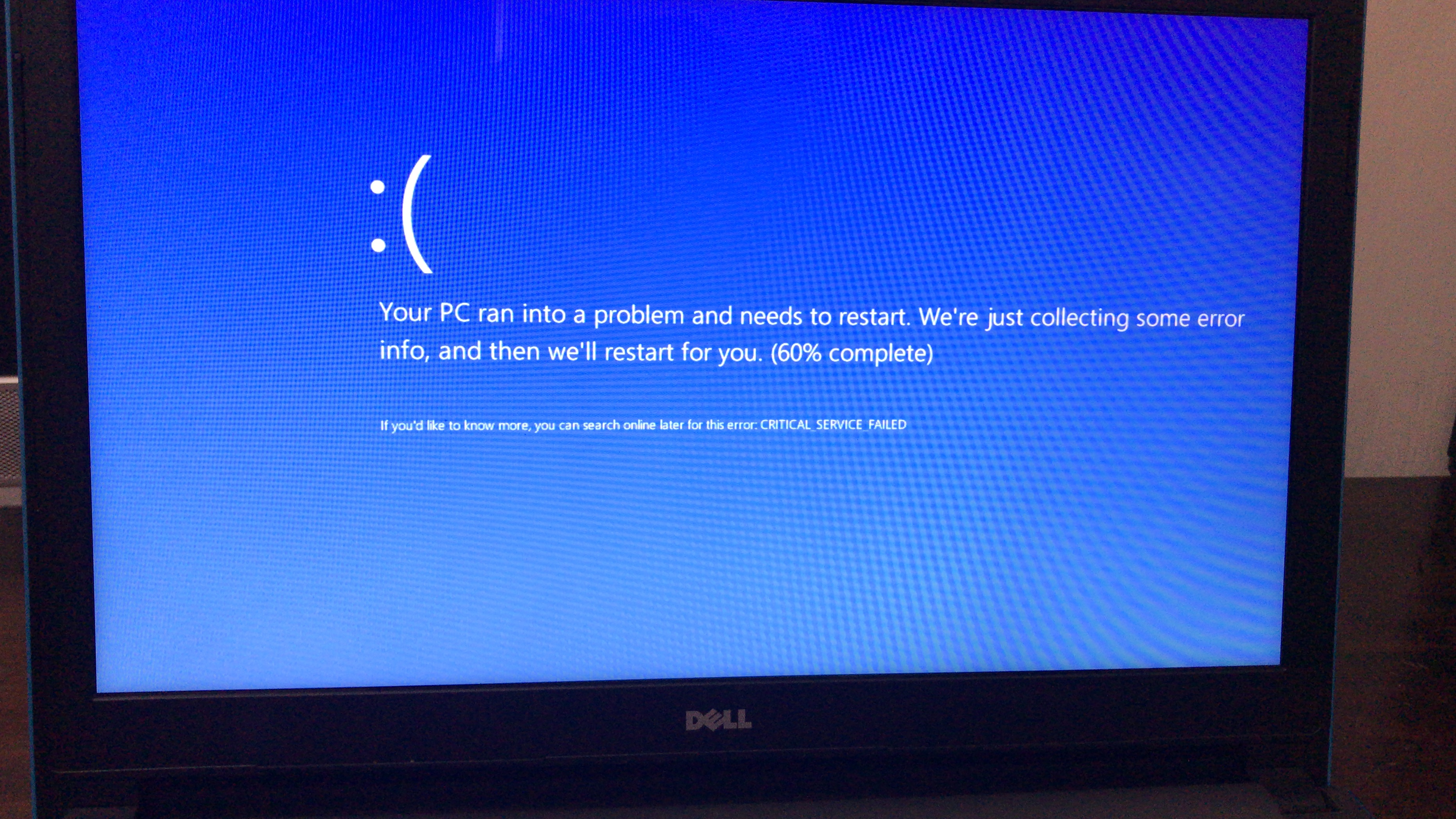 Ошибка critical service failed windows 8