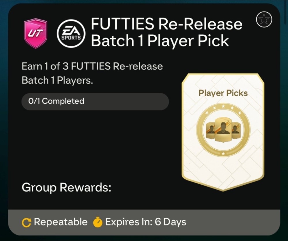 FUTTIES ReRelease Batch 1 Player Pick FXP