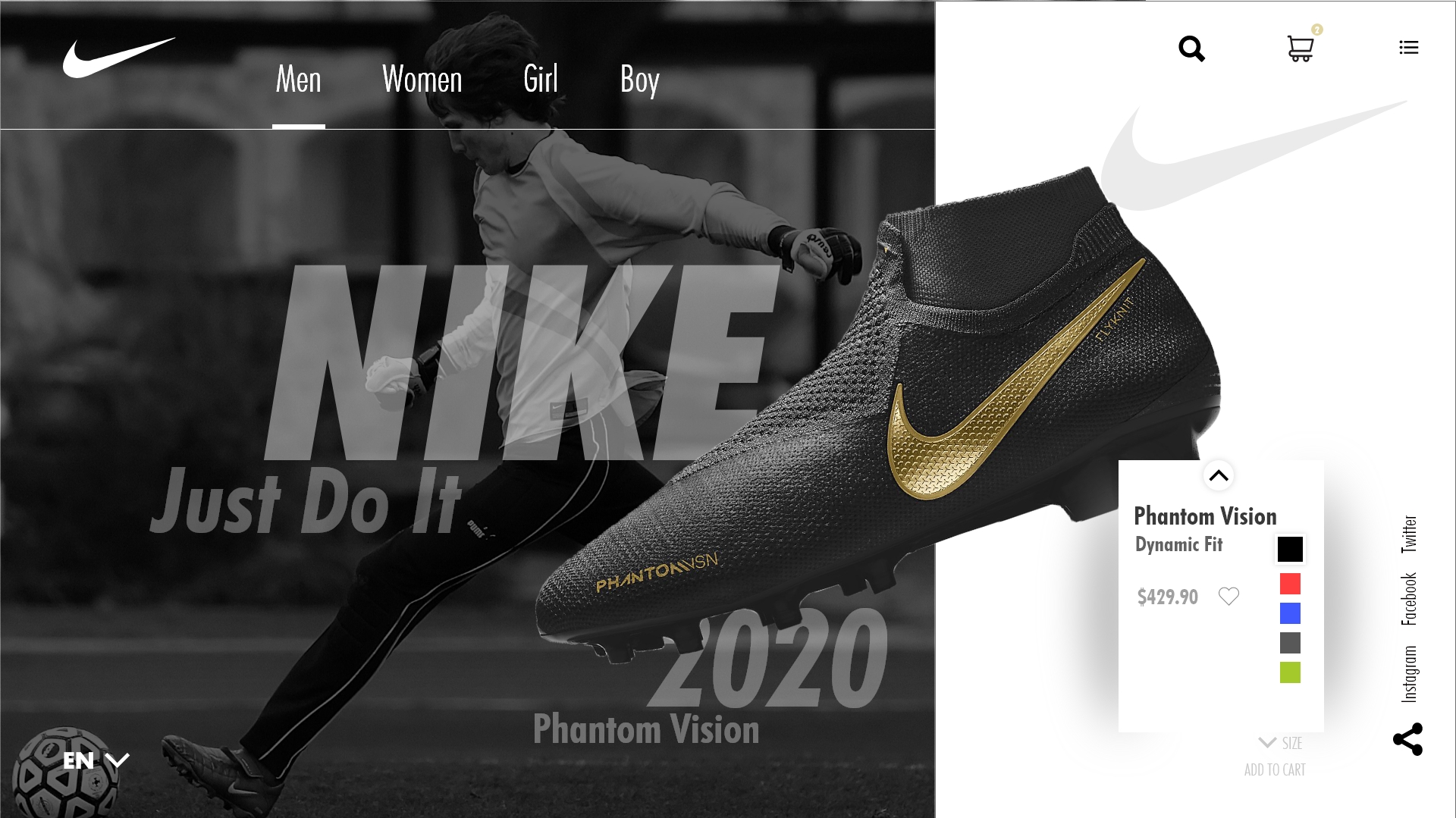 NIKE - Phantom Vision 2020/UI WEB - FXP