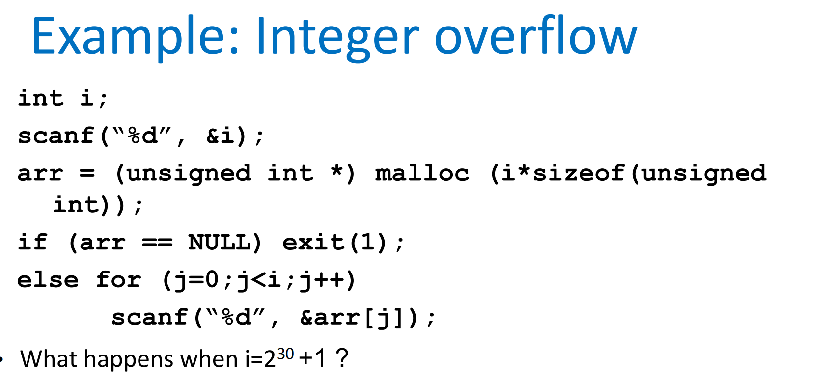 integer overflow